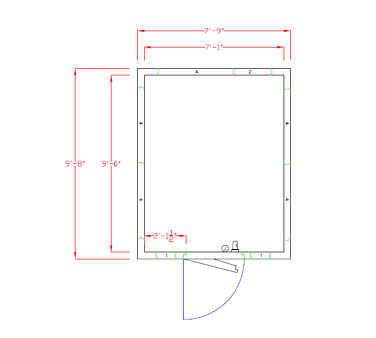 American Panel 8X10F-I 93" W x 90" H Indoor Acrylume With Floor Walk-In Freezer