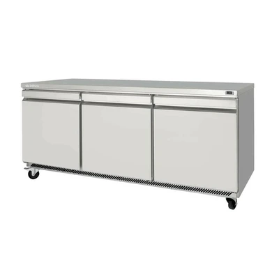 Infrico USA IUC-UC72R 72.63"W Three-Section Solid Door Undercounter Refrigerator