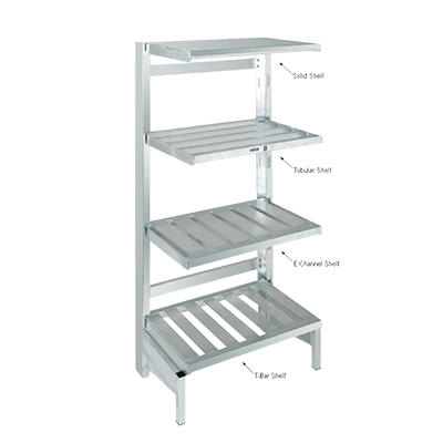 Channel TT2448 Shelf Tubular 48"W Cantilevered Aluminum Construction