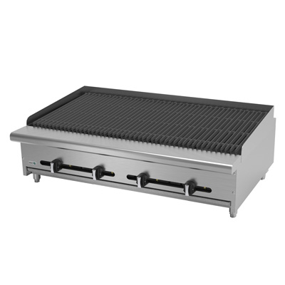 Asber AERB-48 48" W Natural Gas Countertop Charbroiler - 128,000 BTU