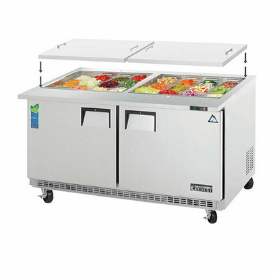 Everest Refrigeration EOTPW2 59.13" W Two-Section Two Door Open Top Prep Table