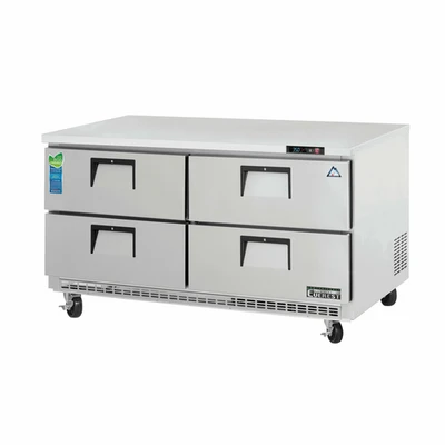 Everest Refrigeration ETBWR2-D4 59.25"W Two-Section Solid Door Drawered Undercounter/Worktop Refrigerator