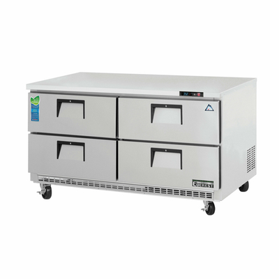 Everest Refrigeration ETBWR2-D4 59.25"W Two-Section Solid Door Drawered Undercounter/Worktop Refrigerator