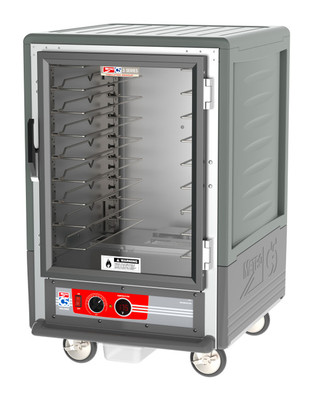 Metro C535-HFC-U-GY C5 3 Series Gray Half-Size Insulated Heated Holding Cabinet with Clear Door and Universal Wire Slides - 120V