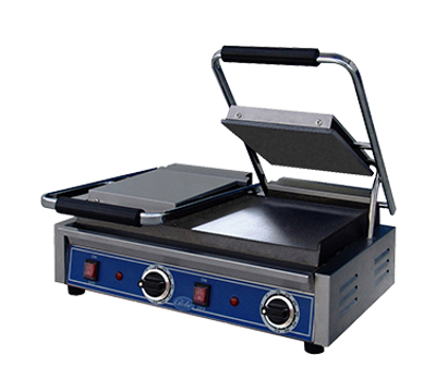 Globe GSGDUE10-E Electric Countertop Bistro Panini Grill - 208-240 Volts
