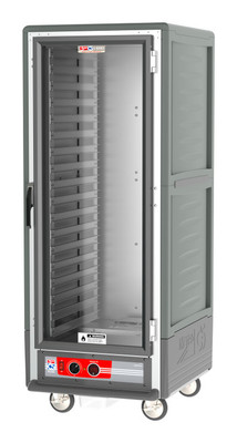 Metro C539-HFC-L-GY C5 3 Series Gray Full-Size Insulated Heated Holding Cabinet with Clear Door and Lip Load Slides - 120V