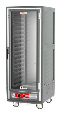 Metro C539-HFC-L-GY C5 3 Series Gray Full-Size Insulated Heated Holding Cabinet with Clear Door and Lip Load Slides - 120V