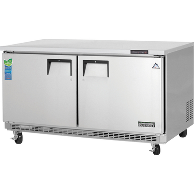 Everest Refrigeration ETBWF2 59.25"W Two-Section Solid Door Undercounter/Worktop Freezer