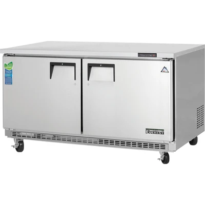 Everest Refrigeration ETBWF2 59.25"W Two-Section Solid Door Undercounter/Worktop Freezer