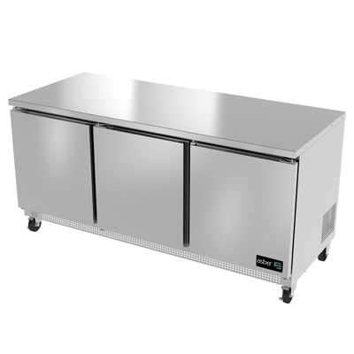Asber AUTR-72 72" W Three-Section Solid Door Undercounter Refrigerator
