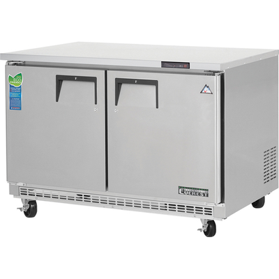 Everest Refrigeration ETBF2 47.5"W Two-Section Solid Door Undercounter/Worktable Freezer