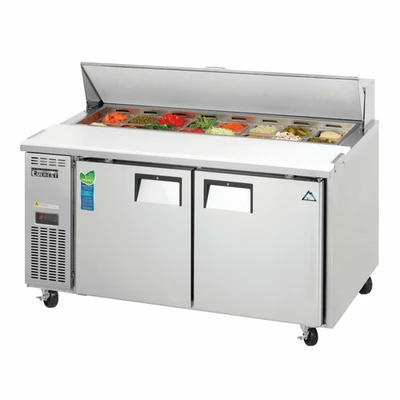 Everest Refrigeration EPWR2 59.13" W Two-Section Two Door Sandwich Prep Table