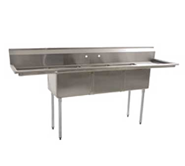 Eagle Group BPS-1854-3-18-FE 85" - 96" Stainless Steel 3 Compartment Economy Sink 12" Deep