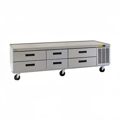 Delfield F2987CP Three-Section Six Drawer Refrigerated Low-Profile Equipment Stand
