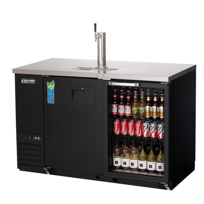 Everest Refrigeration EBD2-BBG 57.75"W Two-Section Glass Door Back Bar &amp; Direct Draw Keg Refrigerator Combo