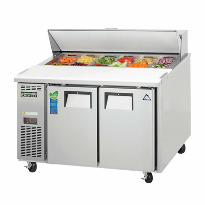 Everest Refrigeration EPR2 47.5" W Two-Section Two Door Sandwich Prep Table