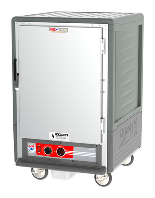 Metro C535-HLFS-4-GY C5 3 Series Gray Half-Size Insulated Low Wattage Heated Holding Cabinet with Solid Door and Fixed Wire Slides - 120V