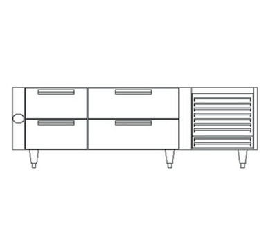 Garland UN17FC72 72&quot;W Two-Section Four Drawer Polar Cuisine Freezer Base - 115 Volts