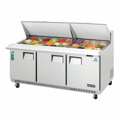 Everest Refrigeration EPBR3 71.13" W Three-Section Three Door Sandwich Prep Table