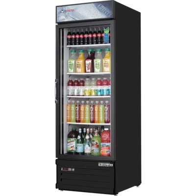 Everest Refrigeration EMGR10B 24" W One-Section Reach-In Glass Door Reach-In Glass Door Merchandiser Refrigeration