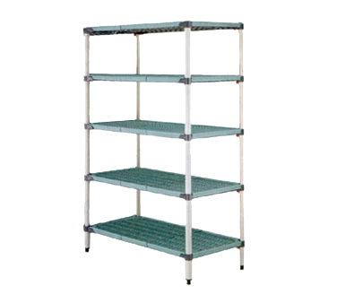Metro 5Q577G3 Metromax Q Starter Shelving Unit 72"W 600 Lbs. Capacity Per Shelf 2000 Lbs. Capacity Per Unit Epoxy Coated One-Piece Steel Frames