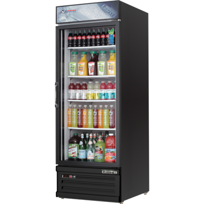 Everest Refrigeration EMGR24B 28.38" W One-Section Reach-In Glass Door Refrigerator Merchandiser