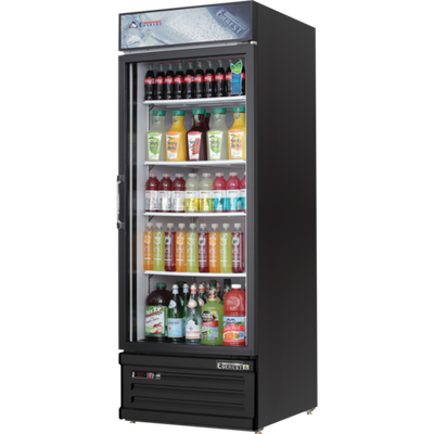 Everest Refrigeration EMGR24B 28.38" W One-Section Reach-In Glass Door Refrigerator Merchandiser