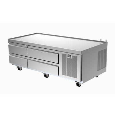 Delfield F2962CP 62-1/4"W Two-Section Four Drawer Refrigerated Low-Profile Equipment Stand