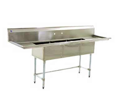 Eagle Group BPS-1854-3-18-FC 85" - 96" Stainless Steel 3 Compartment Sink 14" Deep