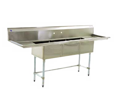Eagle Group BPS-1854-3-18-FC 85" - 96" Stainless Steel 3 Compartment Sink 14" Deep