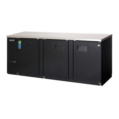 Everest Refrigeration EBB90 89.25"W Three-Section Solid Door Back Bar Refrigerator