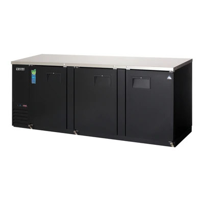 Everest Refrigeration EBB90 89.25"W Three-Section Solid Door Back Bar Refrigerator