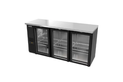 Asber ABBC-24-72G 72" W Three-Section Glass Door Slim Line Back Bar Cooler