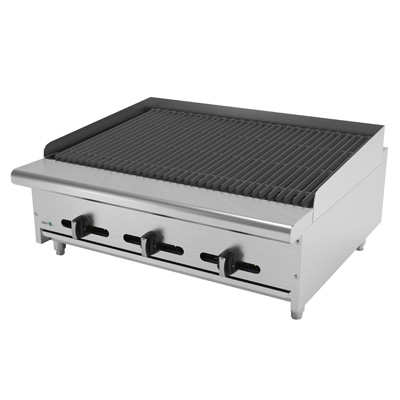 Asber AERB-36 36" W Natural Gas Countertop Charbroiler - 96,000 BTU