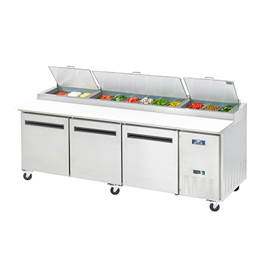 Arctic Air APP94R 94" W Stainless Steel Three-Section Pizza Prep Table