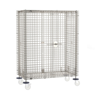 Metro Sec55S-Sd Super Erecta Security Unit Mobile Stainless Steel Finish Standard Duty 52-3/4"W