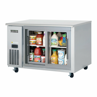 Everest Refrigeration ETGSR2 47.5"W Two-Section Glass Door Undercounter/Worktop Refrigerator