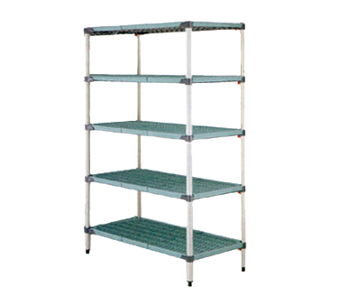 Metro 5Q357G3 Metromax Q Starter Shelving Unit 48"W 800 Lbs. Capacity Per Shelf 2000 Lbs. Capacity Per Unit Epoxy Coated One-Piece Steel Frames