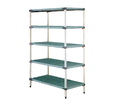 Metro 5Q357G3 Metromax Q Starter Shelving Unit 48"W 800 Lbs. Capacity Per Shelf 2000 Lbs. Capacity Per Unit Epoxy Coated One-Piece Steel Frames