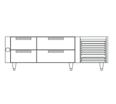 Garland UN17FC90 90&quot;W Four Drawer Polar Cuisine Freezer Base