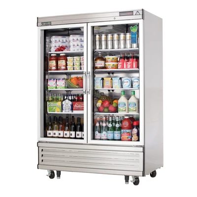 Everest Refrigeration EBGR2 54.13" W Two-Section Glass Door Reach In Refrigerator
