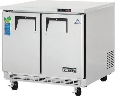 Everest Refrigeration ETBSR2 35.63"W Two-Section Solid Door Undercounter/Worktop Refrigerator