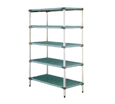 Metro 5Q567G3 Metromax Q Starter Shelving Unit 60"W 600 Lbs. Capacity Per Shelf 2000 Lbs. Capacity Per Unit Epoxy Coated One-Piece Steel Frames