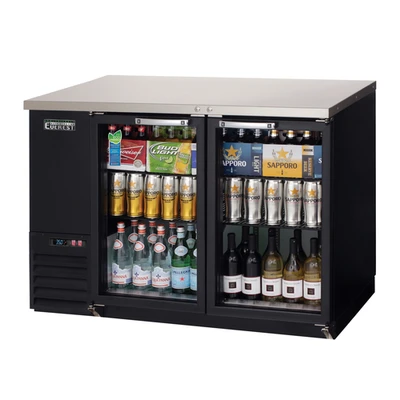 Everest Refrigeration EBB48G-24 49"W Two-Section Solid Door Back Bar Refrigerator