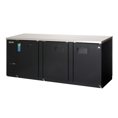 Everest Refrigeration EBB90-24 89.25"W Three-Section Solid Door Back Bar Refrigerator