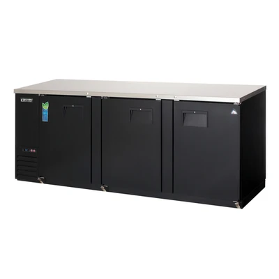 Everest Refrigeration EBB90-24 89.25"W Three-Section Solid Door Back Bar Refrigerator