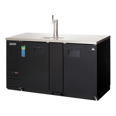 Everest Refrigeration EBD3-BB 68"W Two-Section Solid Door Back Bar & Direct Draw Keg Refrigerator Combo