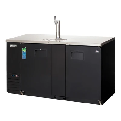 Everest Refrigeration EBD3-BB 68"W Two-Section Solid Door Back Bar & Direct Draw Keg Refrigerator Combo