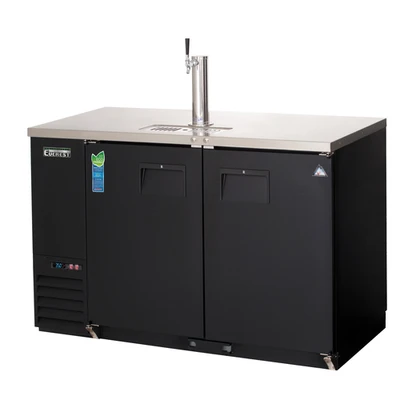 Everest Refrigeration EBD2-BB 57.75"W Two-Section Solid Door Back Bar & Direct Draw Keg Refrigerator Combo