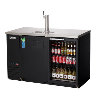 Everest Refrigeration EBD2-BBG-24 57.75"W Two-Section Glass Door Back Bar & Direct Draw Keg Refrigerator Combo